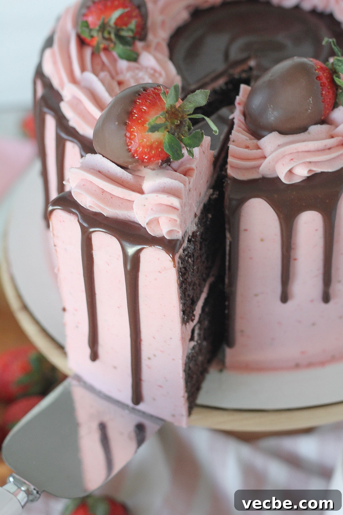 Decadent Chocolate Strawberry Layer Cake Recipe 10 Cake recipe image