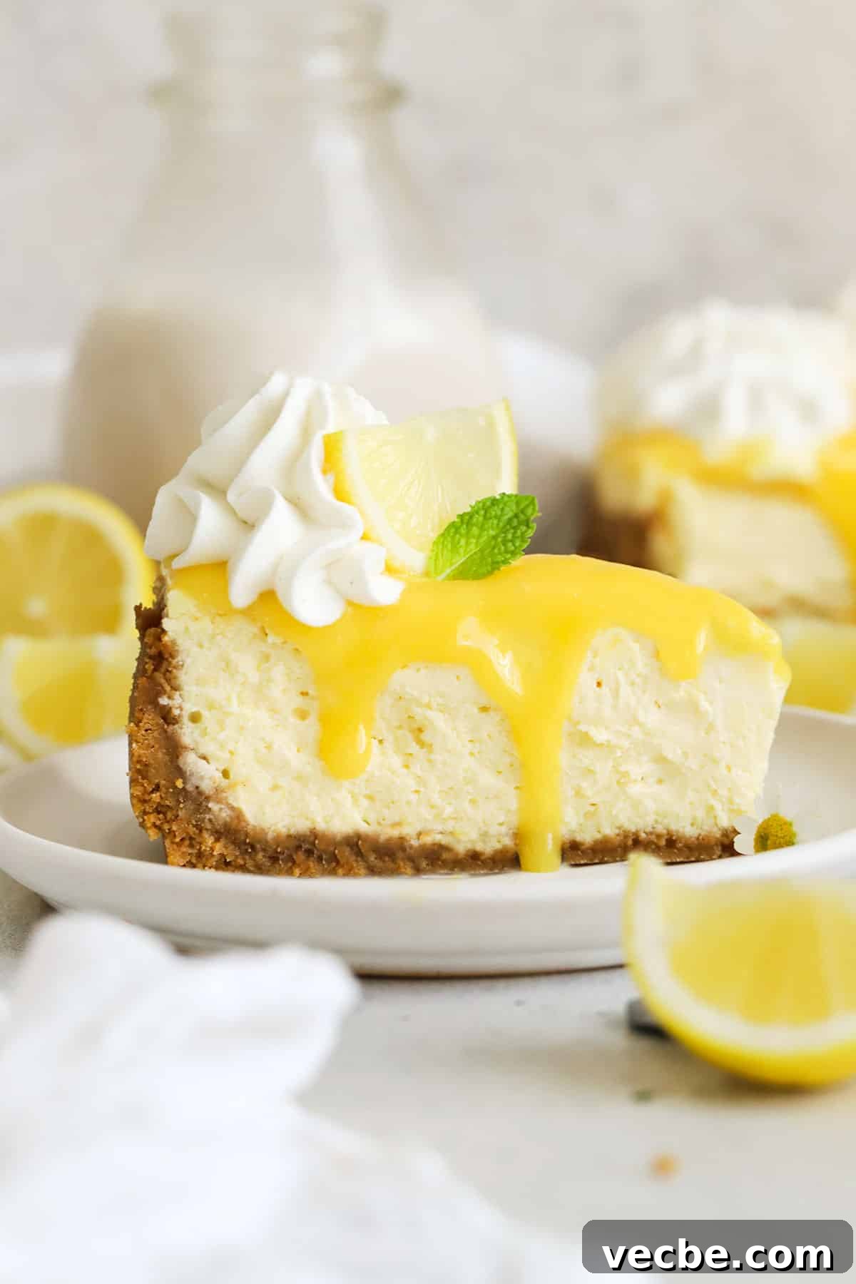 Homemade Lemon Curd Recipe: Ready in 20 Minutes 6 a slice of gluten-free lemon cheesecake with homemade lemon curd