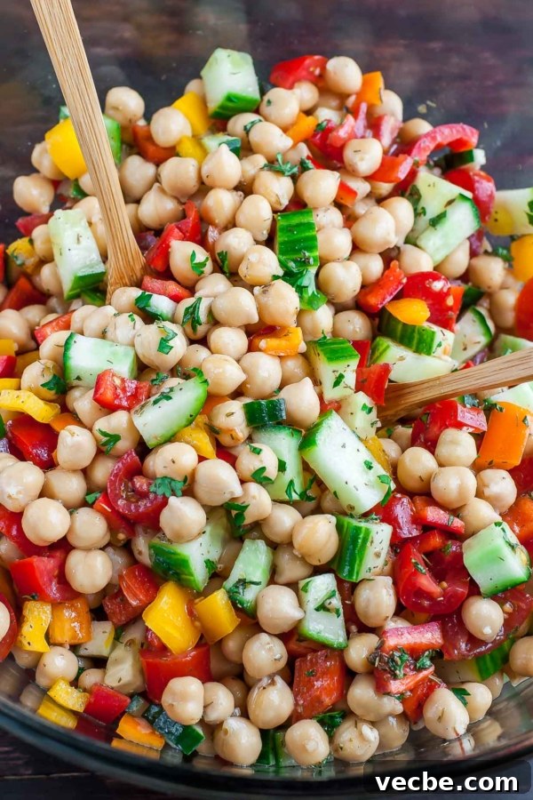 Vegan Cauliflower Fried Rice Recipe 9 Loaded with fresh veggies and tossed in a light homemade dressing, this tasty vegetarian Greek Chickpea Salad makes healthy eating a breeze