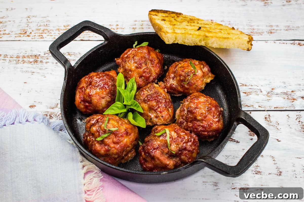 25 Ground Beef Recipes for Real Weeknight Dinners 10 Smoked meatballs in a dish with grilled bread.