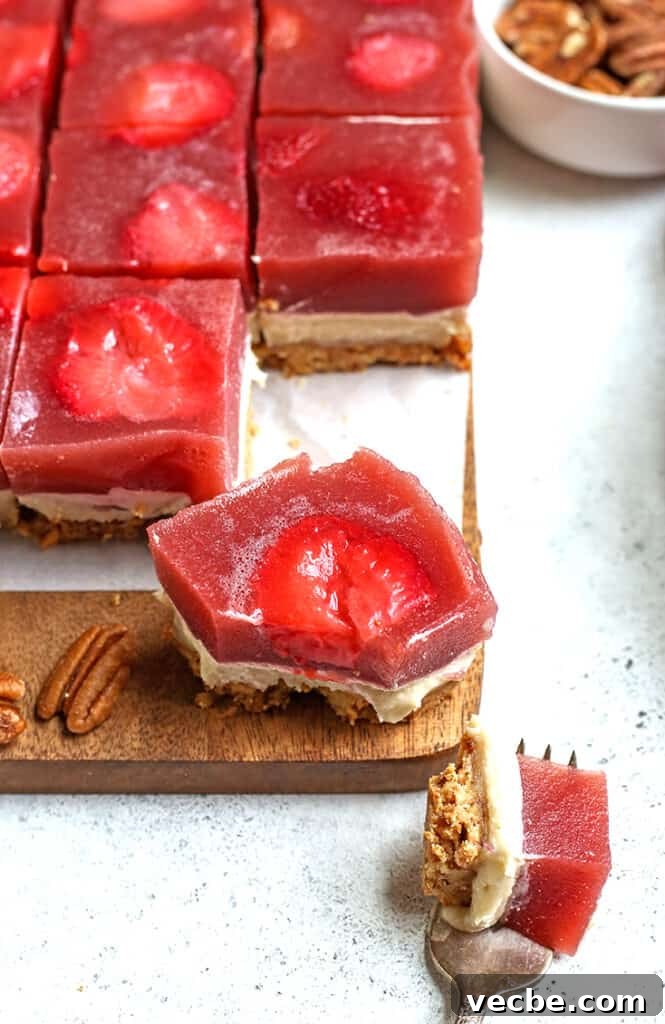No Bake Paleo Strawberry Pretzel Salad Recipe 4 slices of grain free strawberry pretzel salad