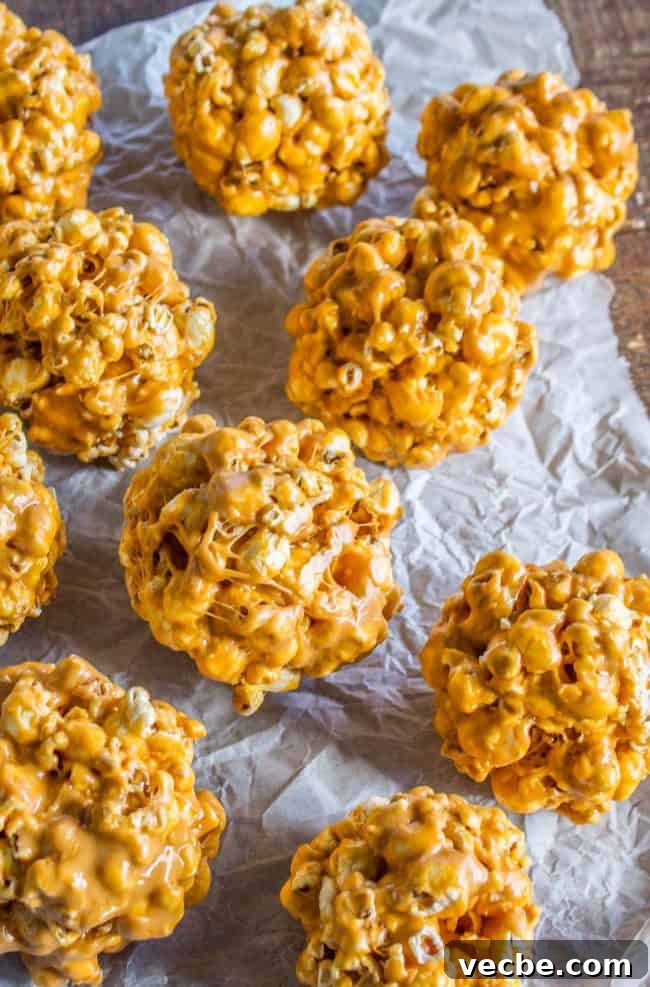 Peanut Butter Butterscotch Popcorn Balls several easy popcorn balls with peanut butter