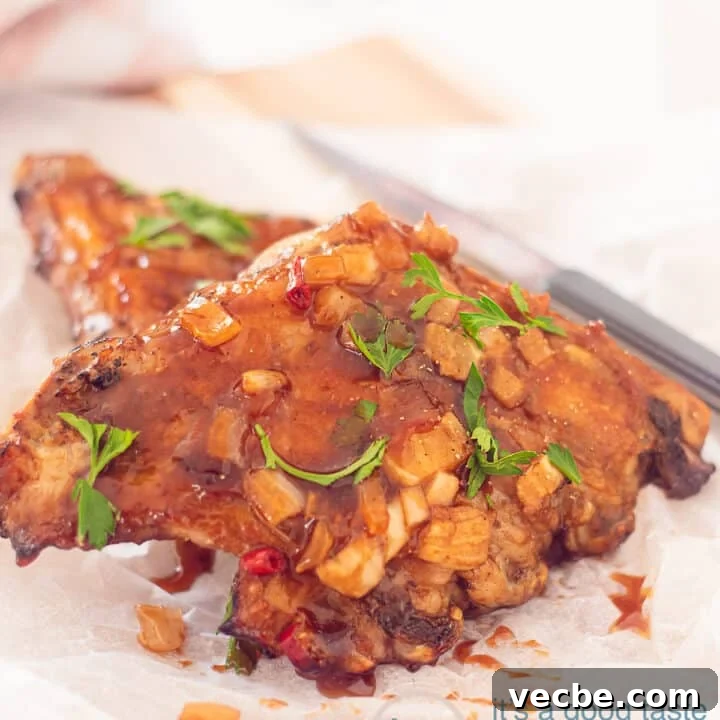 Sweet spare ribs with homemade bbq sauce