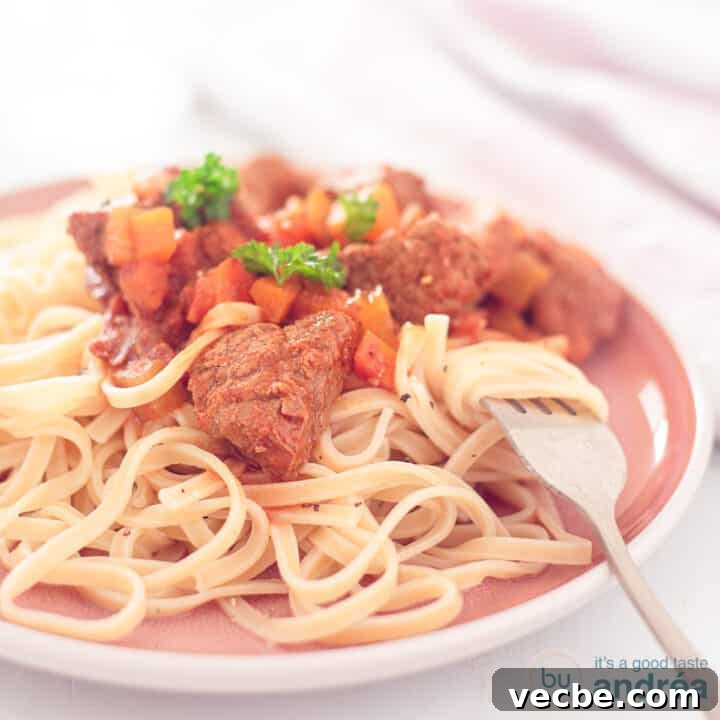 Tagliatelle and Italian stew