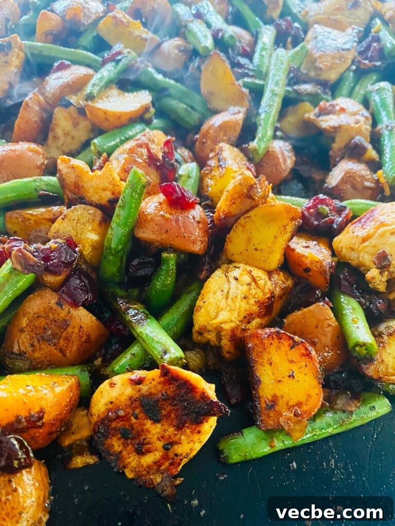 Crispy Sausage and Cranberry Stuffing on a Blackstone Griddle 15 Blackstone Turkey Veggies and Cranberries