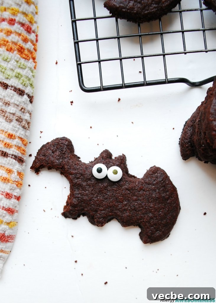 Allergy Friendly Chocolate Sugar Cookie Bats for Halloween 6 Egg-free Chocolate Sugar Cookie Bats