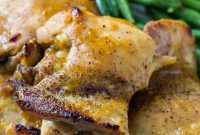 Maple Mustard Chicken Thighs with Crispy Skin