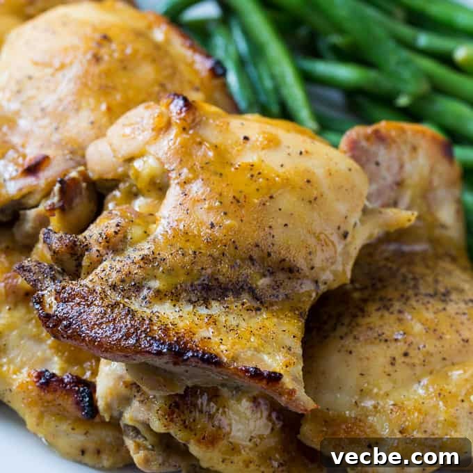 Maple Mustard Chicken Thighs with Crispy Skin 2 Maple Mustard Chicken Thighs