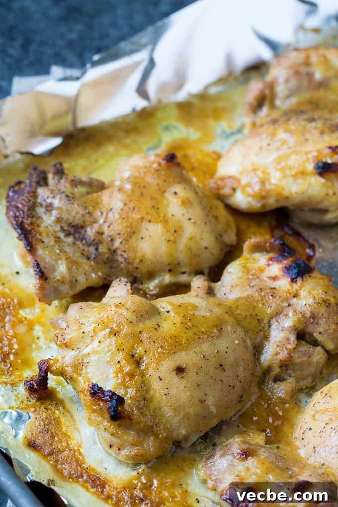 Maple Mustard Chicken Thighs with Crispy Skin 3 Easy Baked Maple Mustard Chicken Thighs