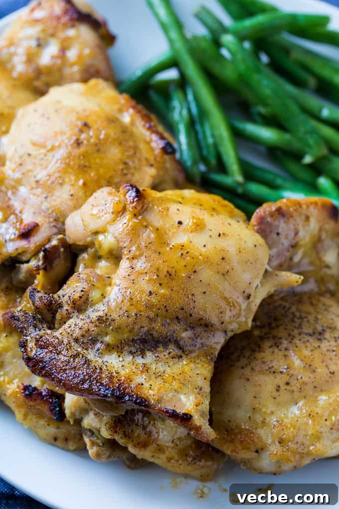 Maple Mustard Chicken Thighs with Crispy Skin 4 Easy Baked Maple Mustard Chicken Thighs
