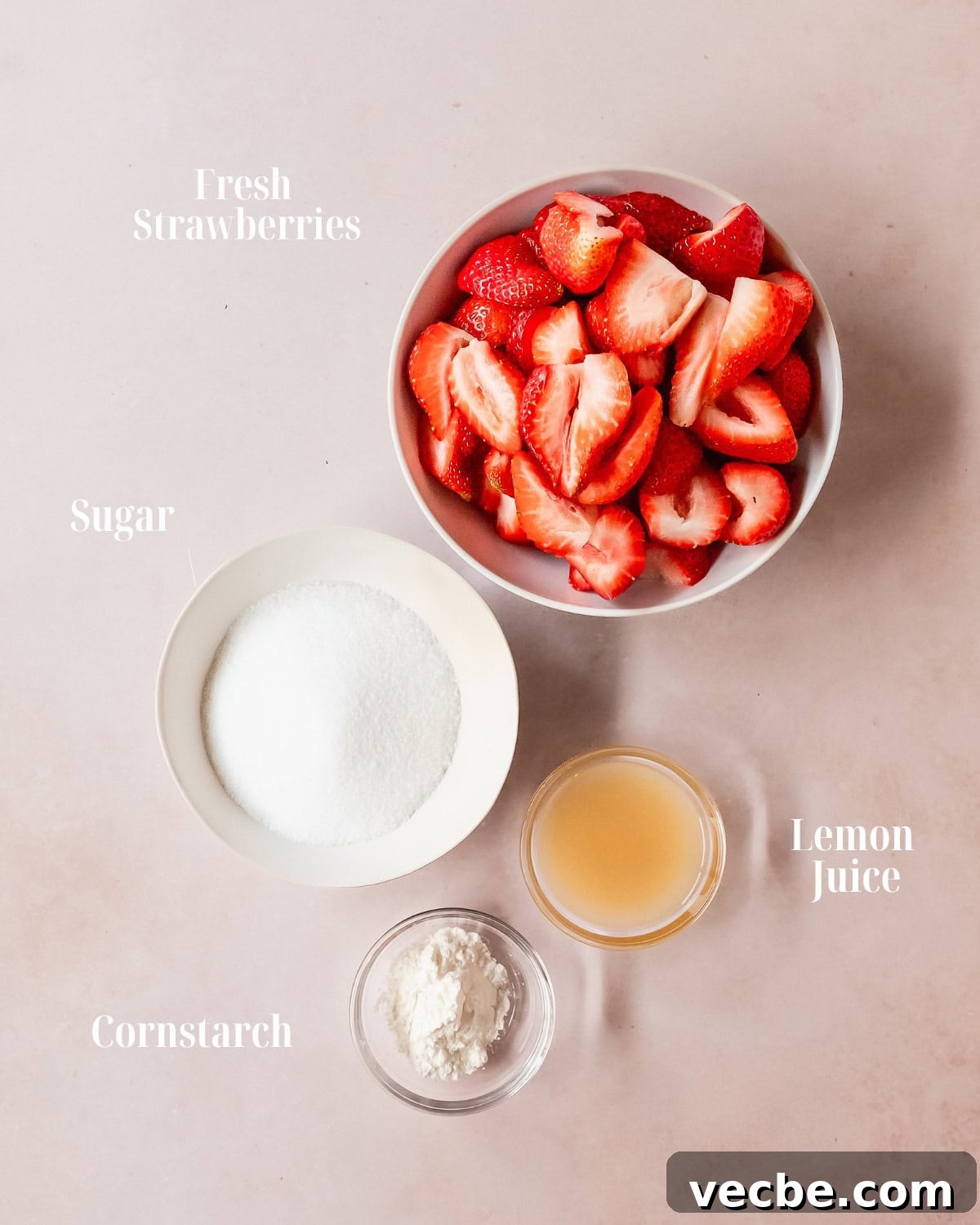No-Bake Strawberry Cheesecake Recipe: Creamy Summer Dessert 3 Strawberry Puree: Gather fresh strawberries, sugar, lemon juice and cornstarch.