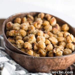 Ranch Roasted Chick Peas are a super easy and healthy snack! A great alternative to chips!