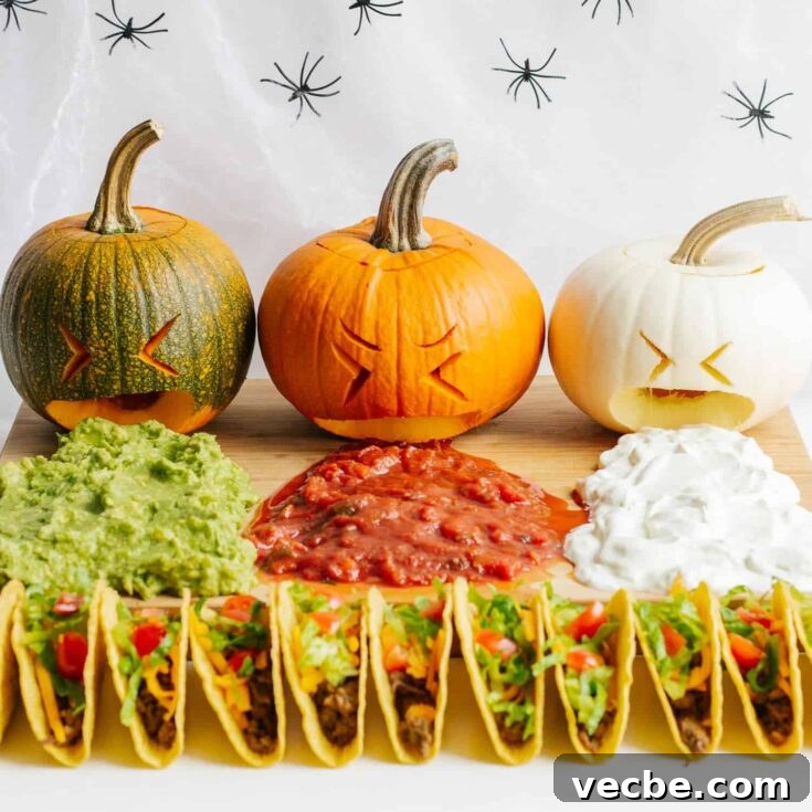 Puking Pumpkin Halloween Taco Board