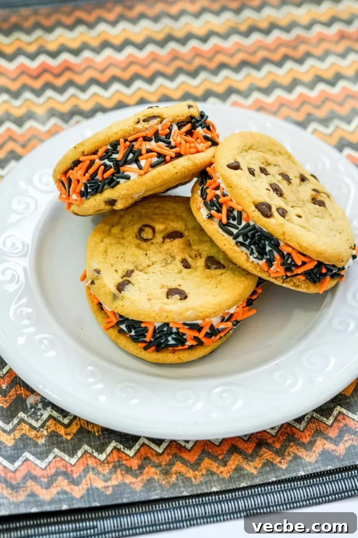 Chocolate Chip Halloween Cookie Sandwiches